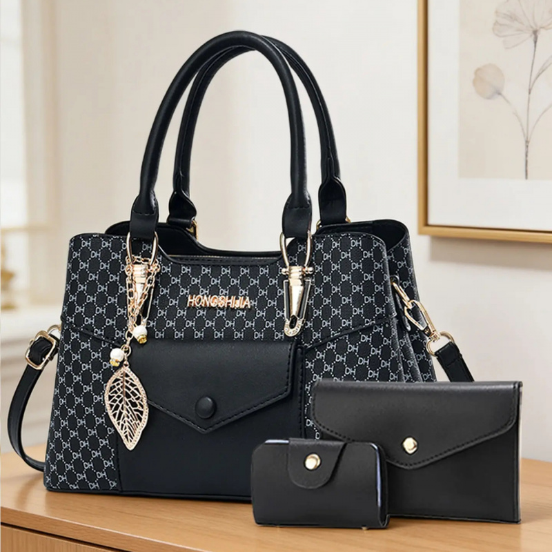 Luxury Bags With Zipper - กระเป๋าโท้ทขนาดใหญ่เนื้อผ้าคุณภาพสูงสำหรับการเดินทาง, ชุดกระเป๋าผู้หญิงสุดหรูพร้อมกระเป๋าสะพายข้างแบบคัลเลอร์บล็อก