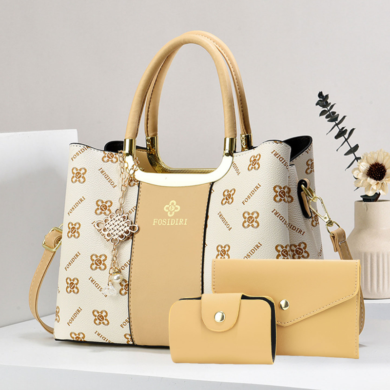 Luxury Bags With Zipper - กระเป๋าถือพิมพ์ลายหรูหราสำหรับผู้หญิง ชุดกระเป๋า 3 ชิ้น กระเป๋าอเนกประสงค์สำหรับเดินทางและพักผ่อนประจำวัน