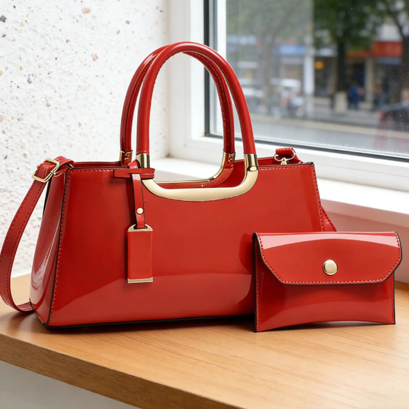 Luxury Bags With Zipper - ชุดกระเป๋าถือสตรี วัสดุ PU หรูหรา น้ำหนักเบา กระเป๋าสะพายข้าง