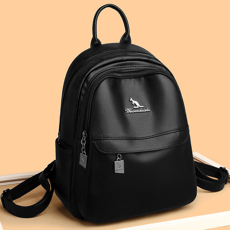 Luxury Bags With Zipper - 2024 ใหม่ผู้หญิงไหล่กระเป๋าหนังคุณภาพสูงกระเป๋าเป้สะพายหลังLuxury Designerยี่ห้อกระเป๋าเป้สะพายหลังขนาดใหญ่ความจุสาวกระเป๋าหนังสือท่องเที่ยว