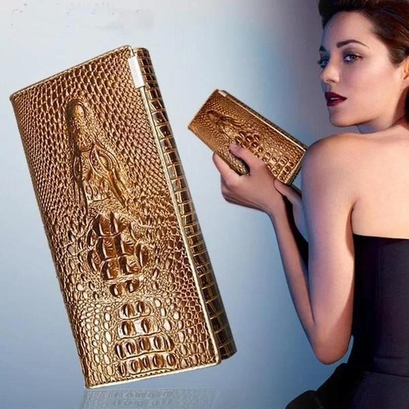 Luxury Bags Luggage - รูปแบบแฟชั่นกระเป๋าสตางค์สุภาพสตรีกระเป๋าสตางค์ยาวซิปรูปแบบหนังกระเป๋าสตางค์กระเป๋าความจุขนาดใหญ่คลัทช์หรูหราออกแบบผู้หญิงกระเป๋าเดินทาง