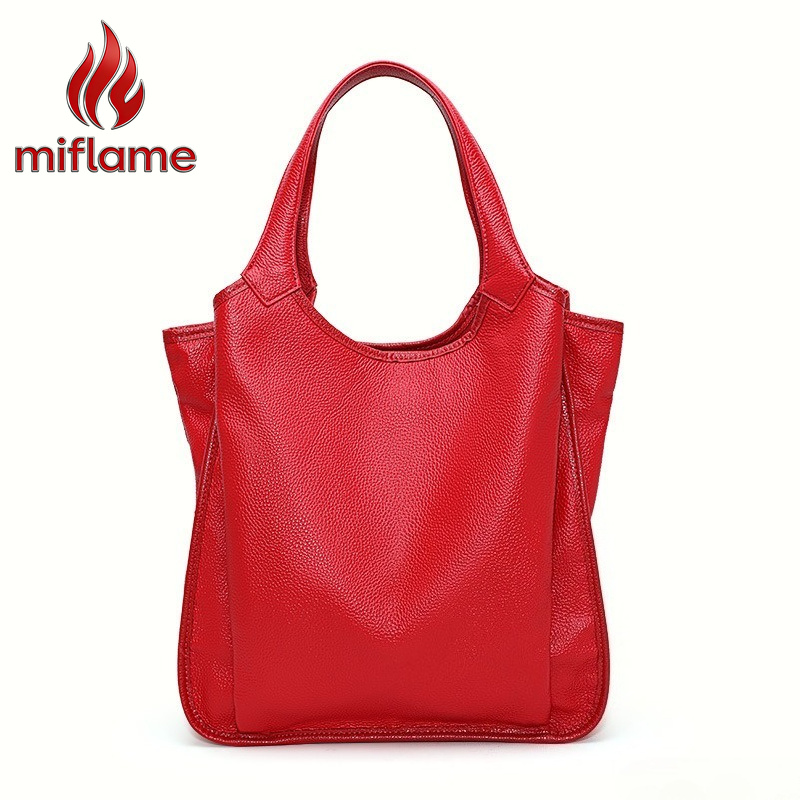 Luxury Bags Quiet - กระเป๋าสะพายไหล่หนังแท้สำหรับผู้หญิง กระเป๋าถือหนังฟูลเกรนพร้อมหูหิ้วด้านบน ไม่มีโลโก้ สไตล์มินิมอล เรียบหรู