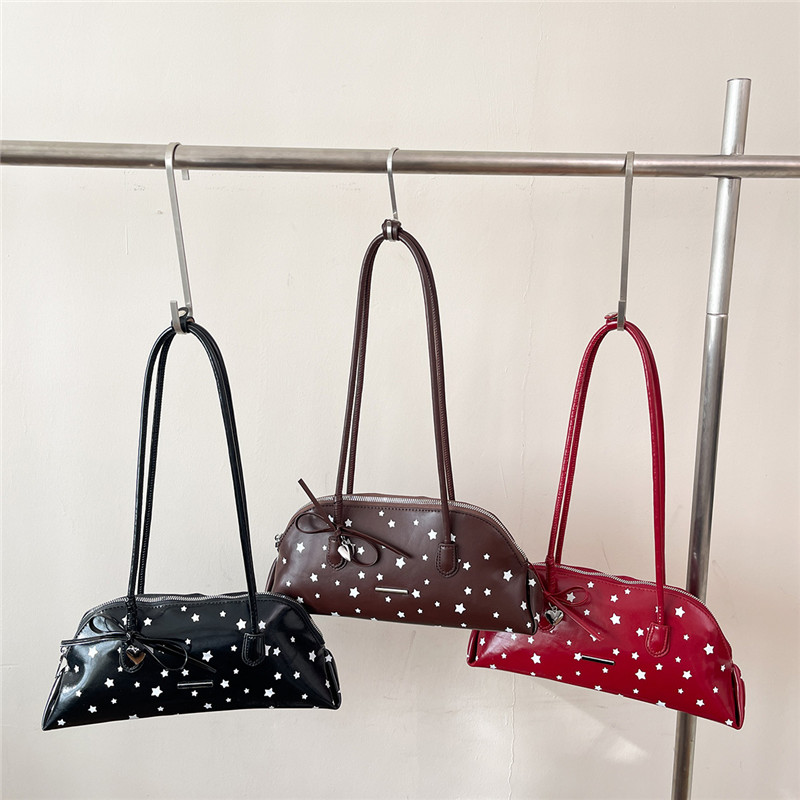 Luxury Bags Affordable - กระเป๋าสะพายไหล่ PU Stars Bow Zipper รุ่นใหม่