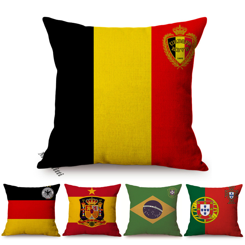 Luxury Bags Europe - ธงอาร์เจนตินาสไตล์รถโซฟาโยนหมอนกรณีคลับสัญลักษณ์หรูหราบาร์ปาร์ตี้ตกแต่งผ้าฝ้ายผ้าลินินเก้าอี้เบาะรองนั่ง cojines