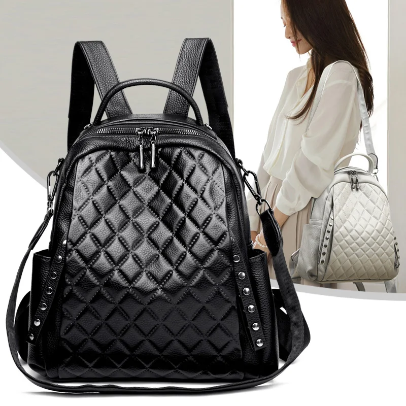 ของแท้หนัง Rucksack ผู้หญิงไหล - Luxury Bags With Zipper บทวิจารณ์และราคา