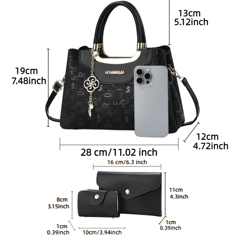 ชุดกระเป๋าถือแฟชั่นผู้หญิง 3 ช - Luxury Bags With Zipper บทวิจารณ์และราคา