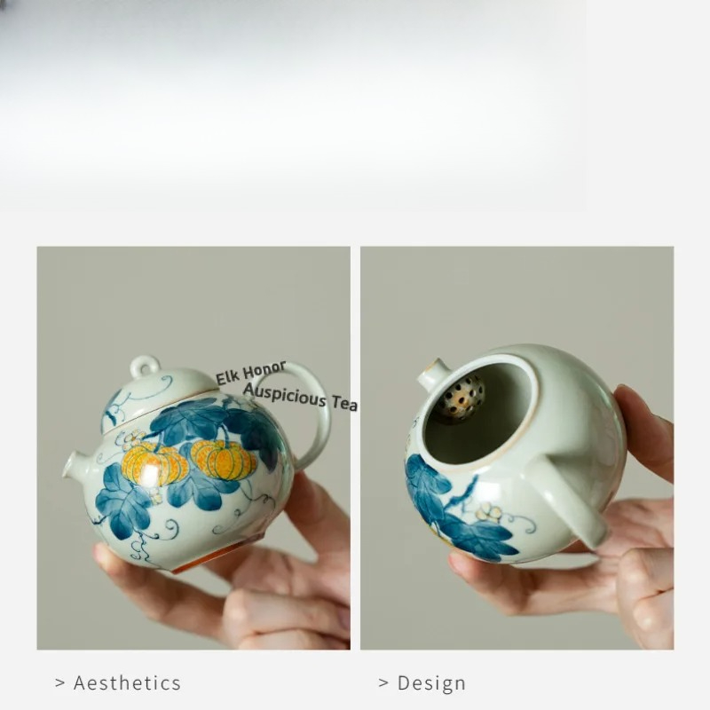 ชุดน้ำชาพกพาลายฟักทองวาดมือสุด - Luxury Bags Hand Painted บทวิจารณ์และราคา