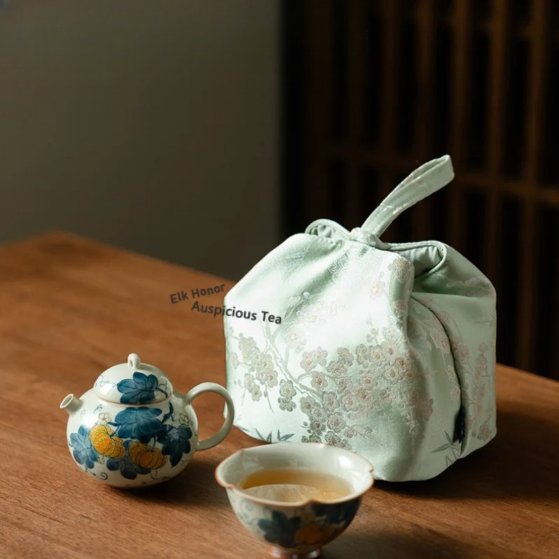 ชุดน้ำชาพกพาลายฟักทองวาดมือสุด - Luxury Bags Hand Painted บทวิจารณ์และราคา