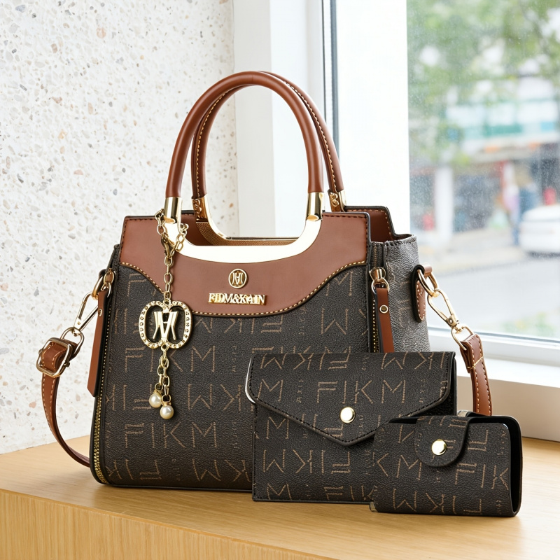 ชุดกระเป๋าพิมพ์ลายตัวอักษร 3 ช - Luxury Bags With Zipper บทวิจารณ์และราคา