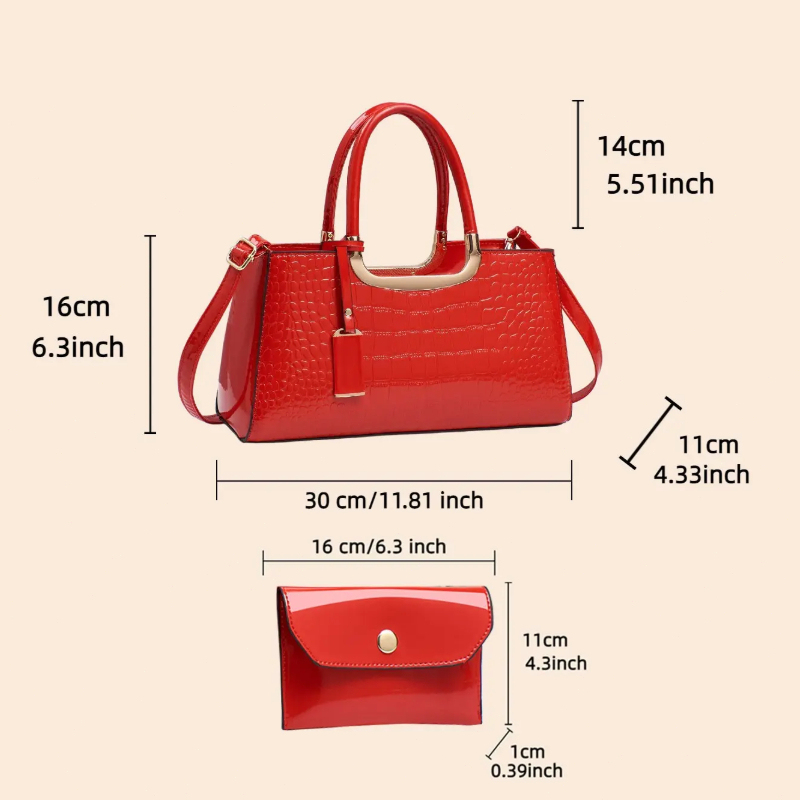 ชุดกระเป๋าถือสตรี วัสดุ PU หรู - Luxury Bags With Zipper บทวิจารณ์และราคา