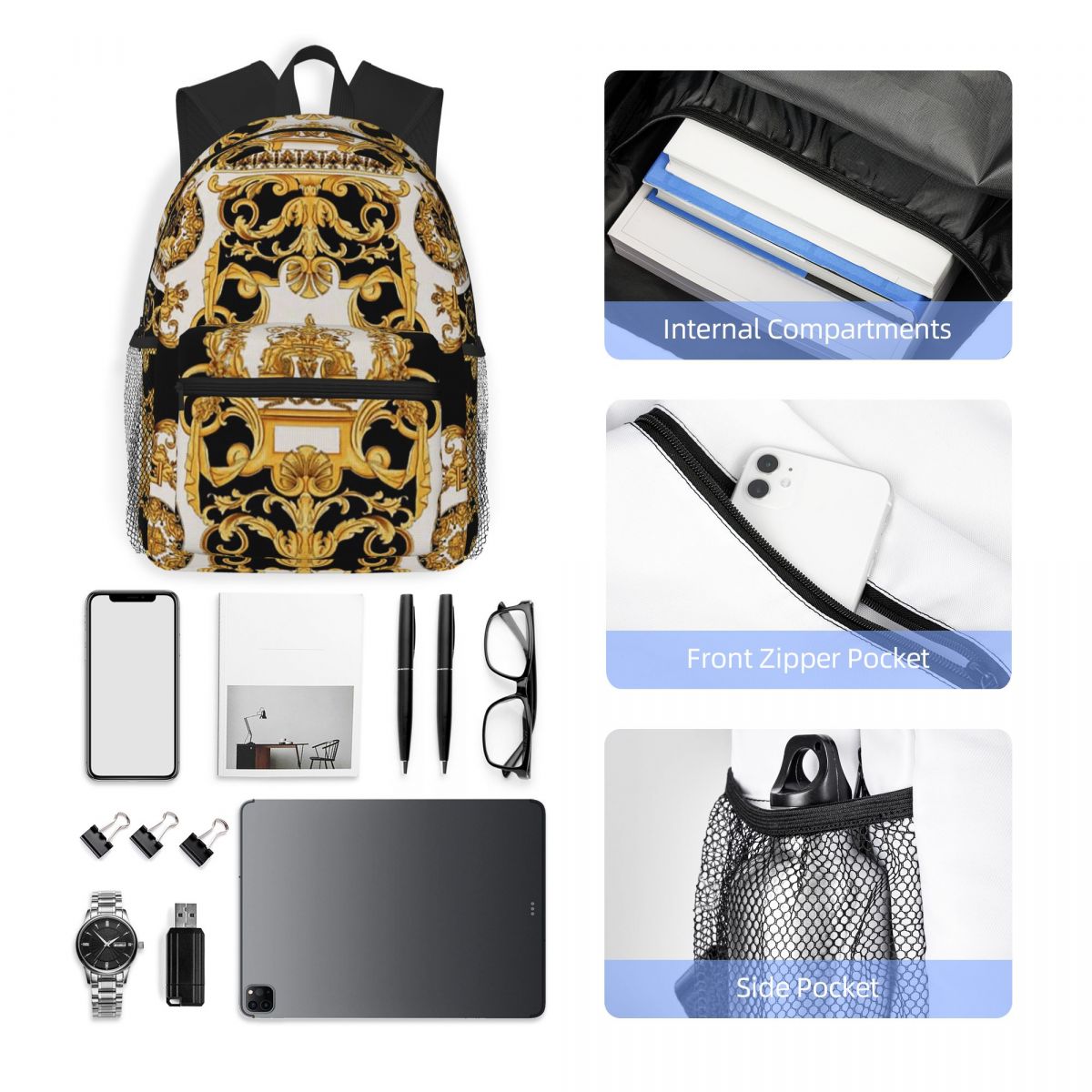 กระเป๋าเป้สะพายหลังลายดอกไม้สไ - Luxury Bags Europe บทวิจารณ์และราคา