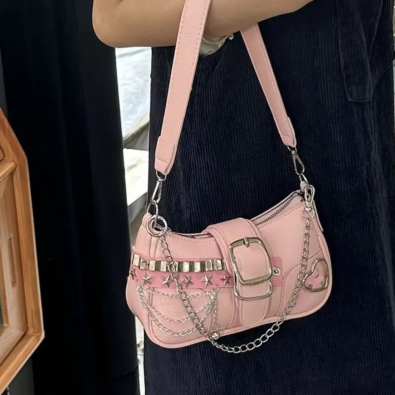 กระเป๋าสะพายไหล่หนัง PU สไตล์  - Luxury Y2K Bags บทวิจารณ์และราคา