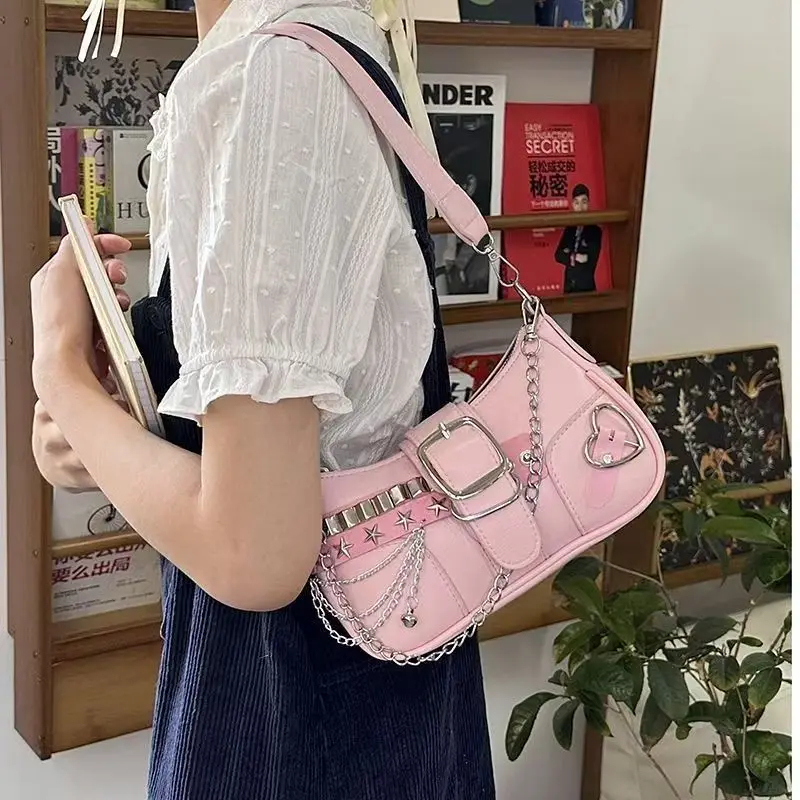 กระเป๋าสะพายไหล่หนัง PU สไตล์  - Luxury Y2K Bags บทวิจารณ์และราคา