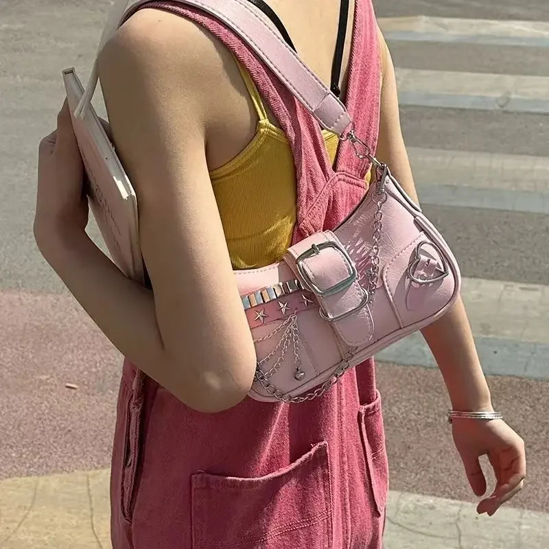 กระเป๋าสะพายไหล่หนัง PU สไตล์  - Luxury Y2K Bags บทวิจารณ์และราคา