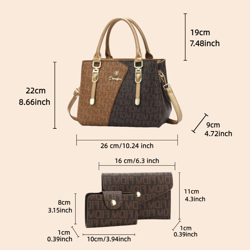 ชุดกระเป๋าผู้หญิง 3 ชิ้น, กระเ - Luxury Bags With Zipper บทวิจารณ์และราคา