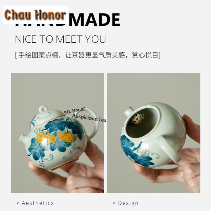 ชุดน้ำชาพกพาลายฟักทองวาดมือสุด - Luxury Bags Hand Painted บทวิจารณ์และราคา