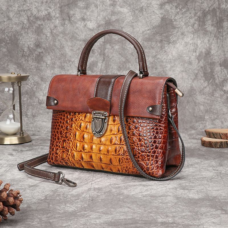 กระเป๋าถือหนังแท้ลายจระเข้สไตล - Luxury Bags Hand Painted บทวิจารณ์และราคา