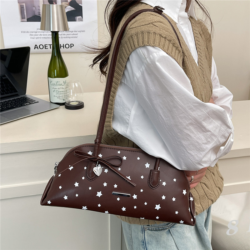 กระเป๋าสะพายไหล่ PU Stars Bow  - Luxury Bags Affordable บทวิจารณ์และราคา