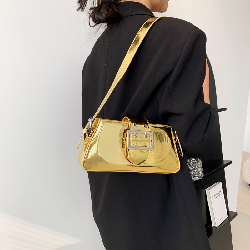 กระเป๋าสะพายไหล่สีทองสำหรับผู้ - Luxury Y2K Bags บทวิจารณ์และราคา
