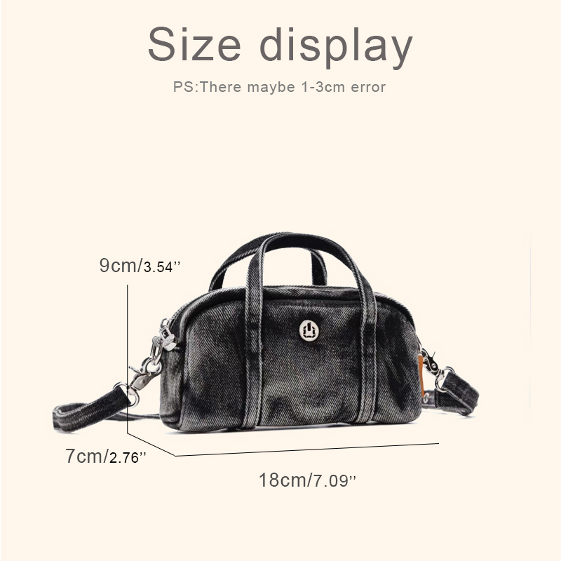 กระเป๋าสะพายไหล่ผ้าเดนิมทรงกล่ - Luxury Bags With Zipper บทวิจารณ์และราคา