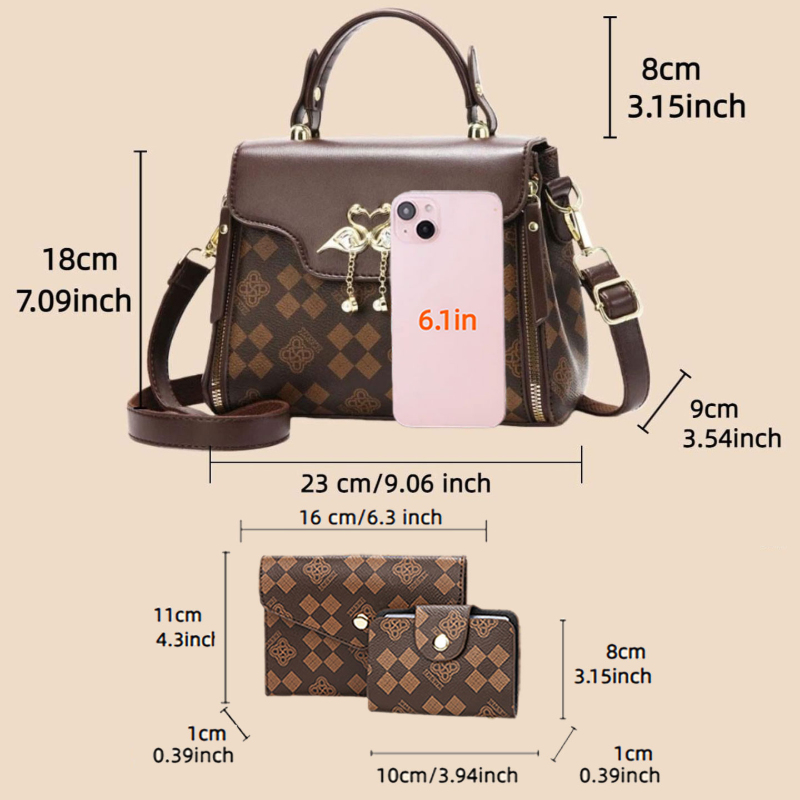 ชุดกระเป๋าผู้หญิง 3 ชิ้น กระเป - Luxury Bags With Zipper บทวิจารณ์และราคา