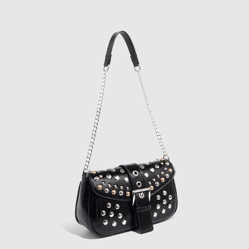 RivetsออกแบบPUหนังไหล่กระเป๋าผ - Luxury Y2K Bags บทวิจารณ์และราคา